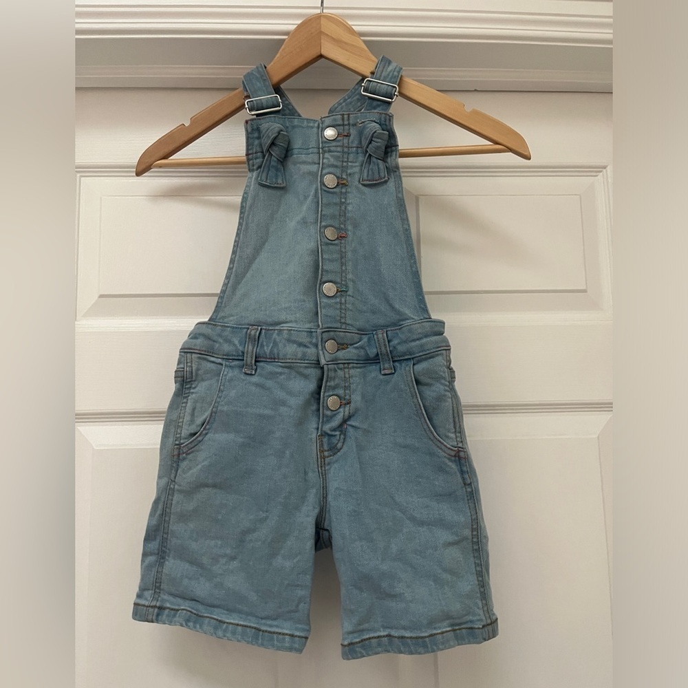 Joe Fresh girls denim overall shorts size 7